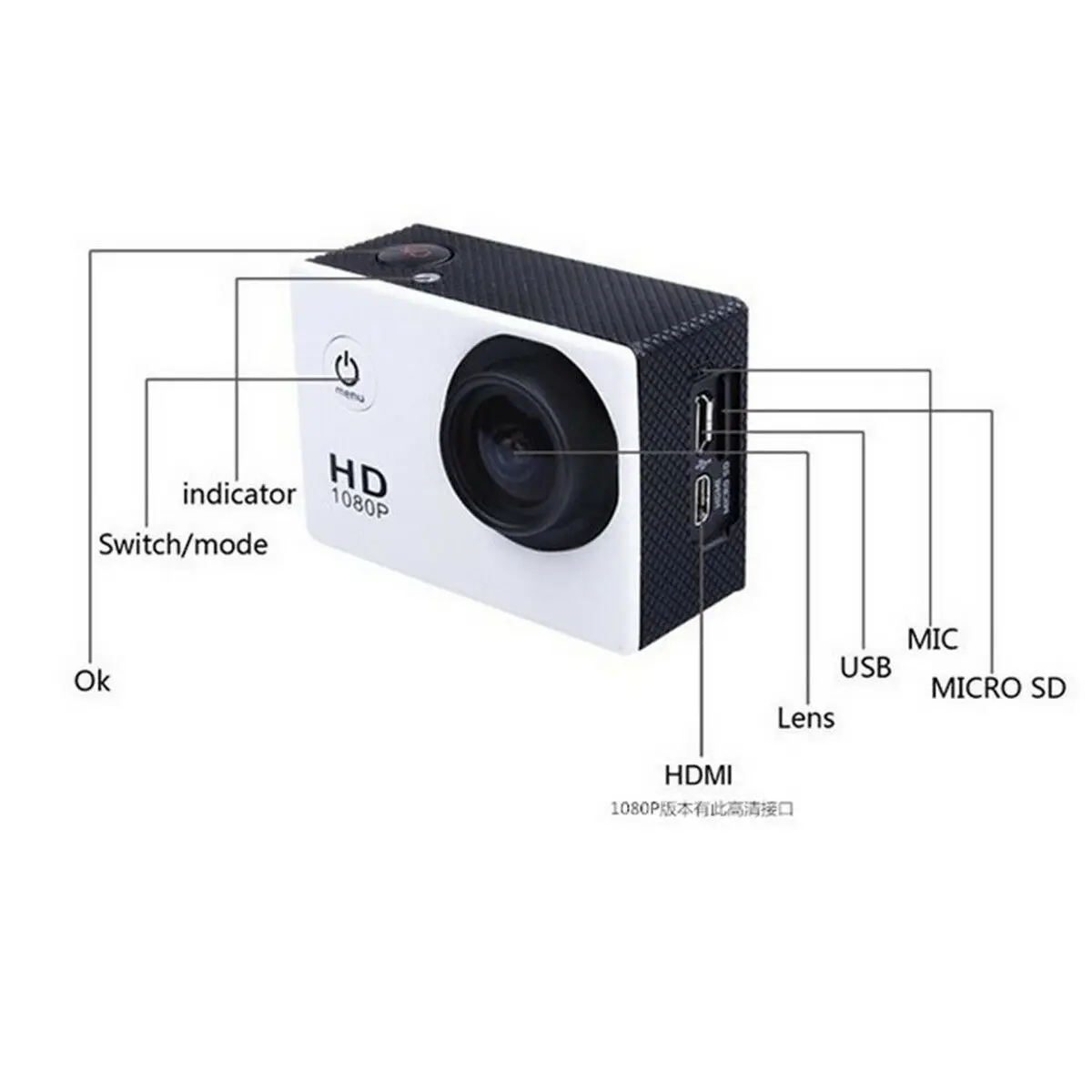  2 дюйма A7 HD Водонепроницаемый Спортивные D600 шлем DVR00 SJ4000 'LED1080P полный экшн-камера
