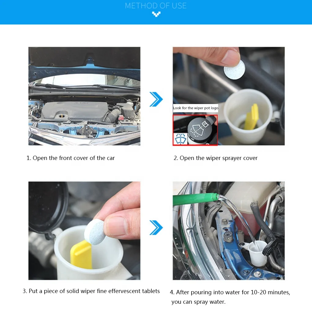 OEM Effervesent Detergent tablet clean window glass cleaner of car windshield