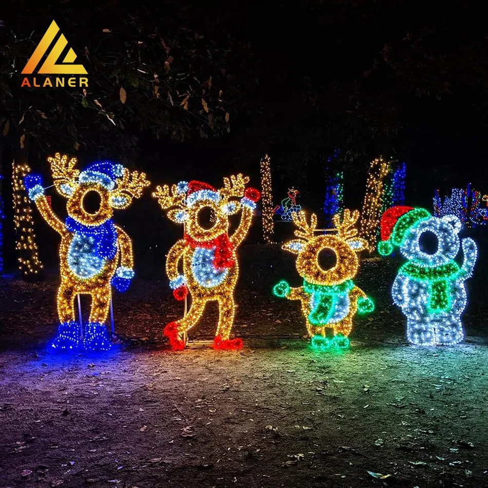 photo frame Shopping Mall Christmas Decoration Motif Light Holiday street Decoration bear Lights
