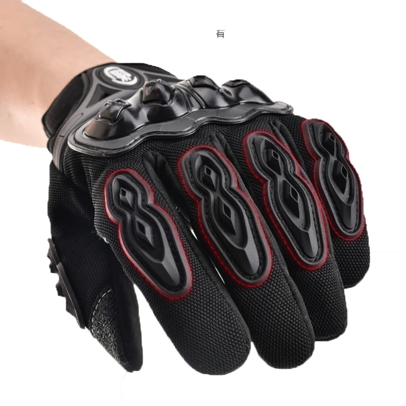 Custom Breathable Mensh Vintage Safety Motorbike Equipment Riding Glove Black Outdoor Touch Screen Anti Slip Racing Gloves