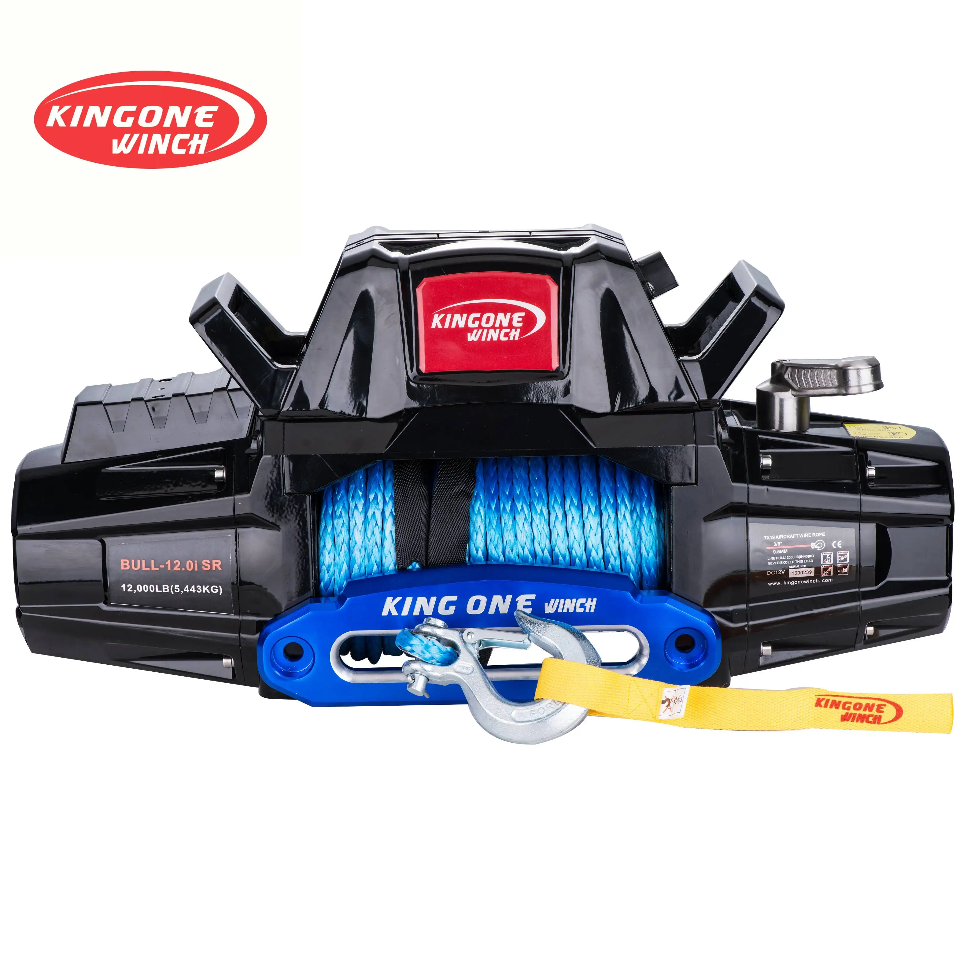 KINGONE 24V electric winch 12000lbs  waterpropf cross-country synthetic winch atvs electric  winch