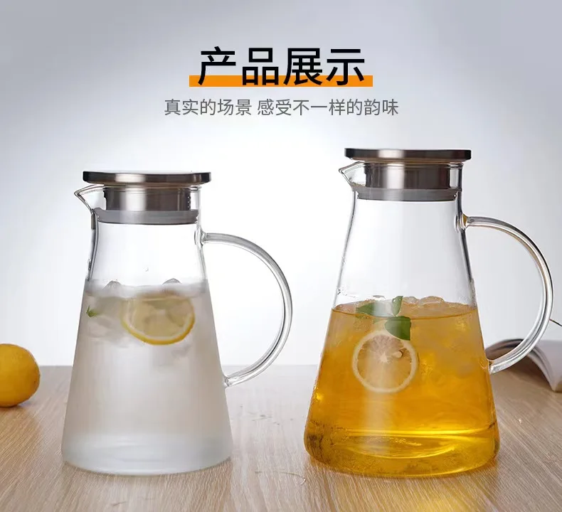 Carafe Modern Gold-Lid Water Pitcher with Large Capacity Modern Design Style for Party Faucet-Water Flowing Method