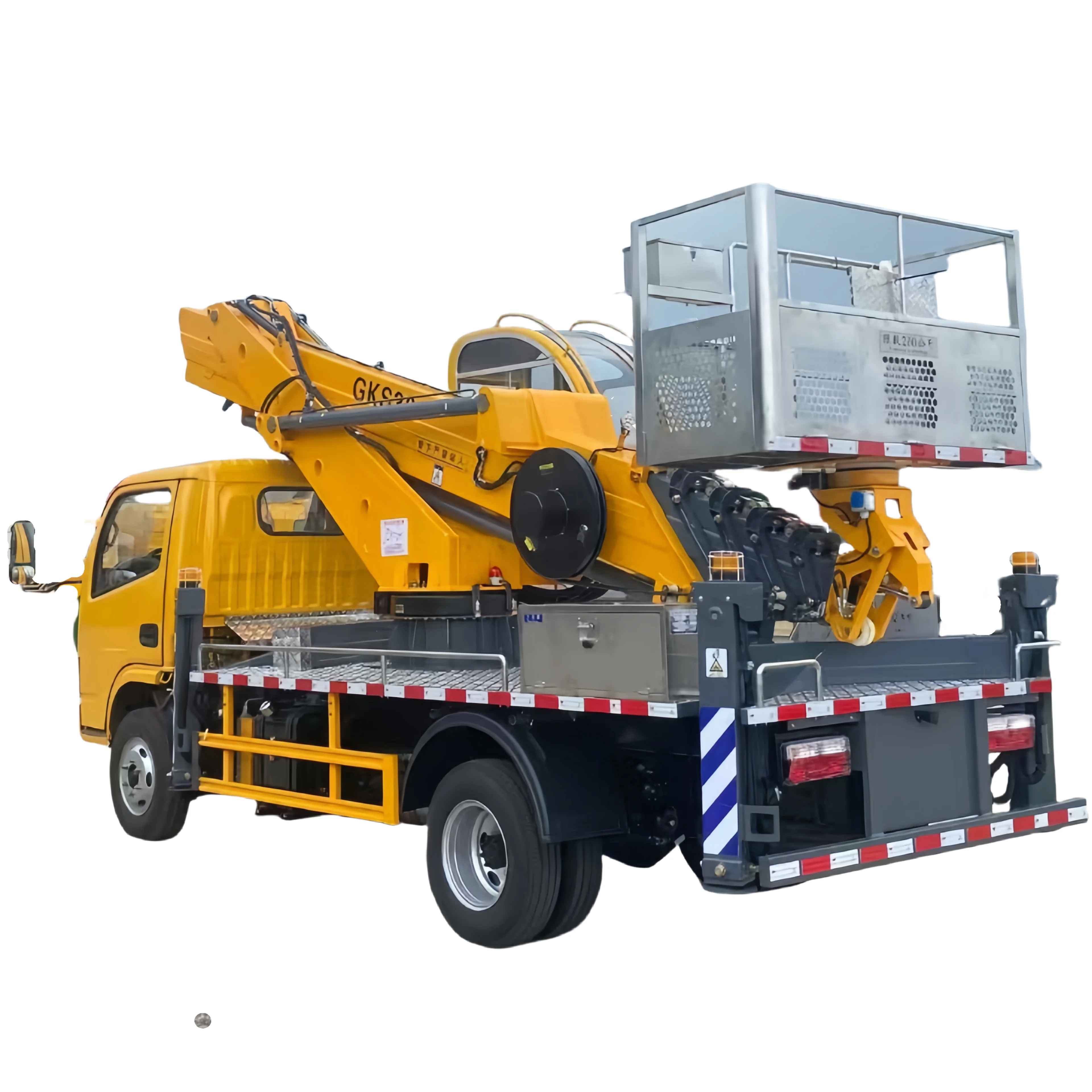 China Dongfeng 24m Hydraulic Aerial Manlift Work Platform Truck with cabin 4*2 truck mounted aerial working platform with crane