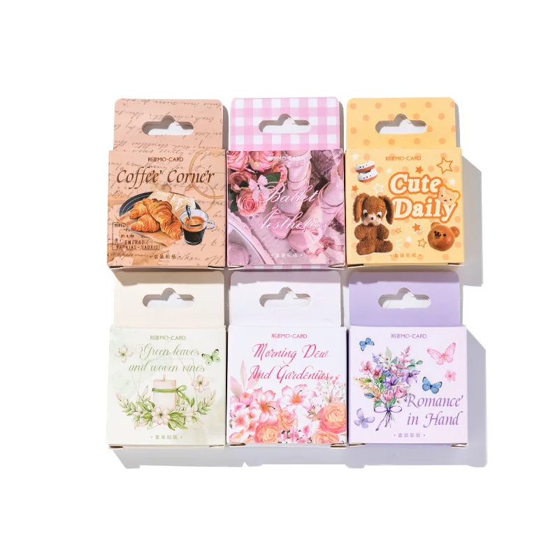 46pcs/box Box Stickers Coffee Corner INS Handbook DIY Material Stickers Loop Stickers