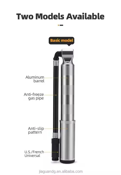 Portable mini aluminum bicycle pump with high pressure front valve for road cyclist inflators
