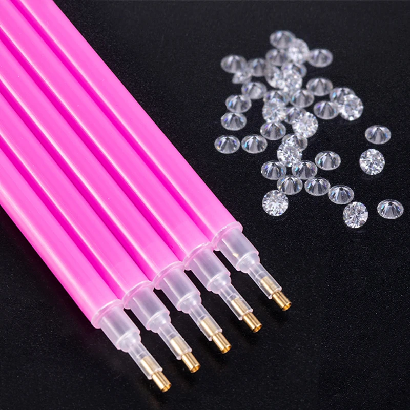 Hot Sale Double Head Nail Point Drill Dotting Painting Pen Rhinestone Picker Wax Pencil Crystal Handle Nail Art Manicure Tools