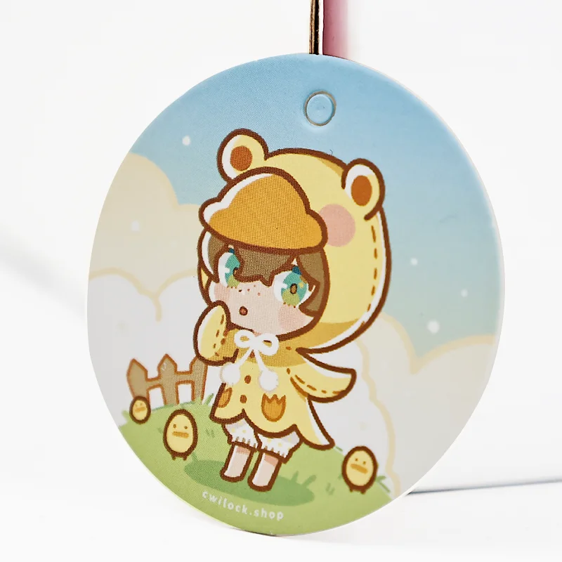 Cartoon painted pattern tag,customized printing logo pattern clothing hang tags,custom garment paper labels with cute pattern