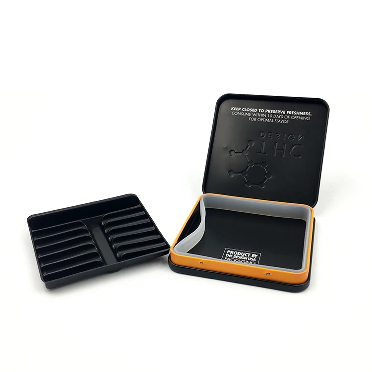 Custom Printed Cigar Case Child Resistance Weed Can Rectangle Metal Tin Cigarette Box Form China