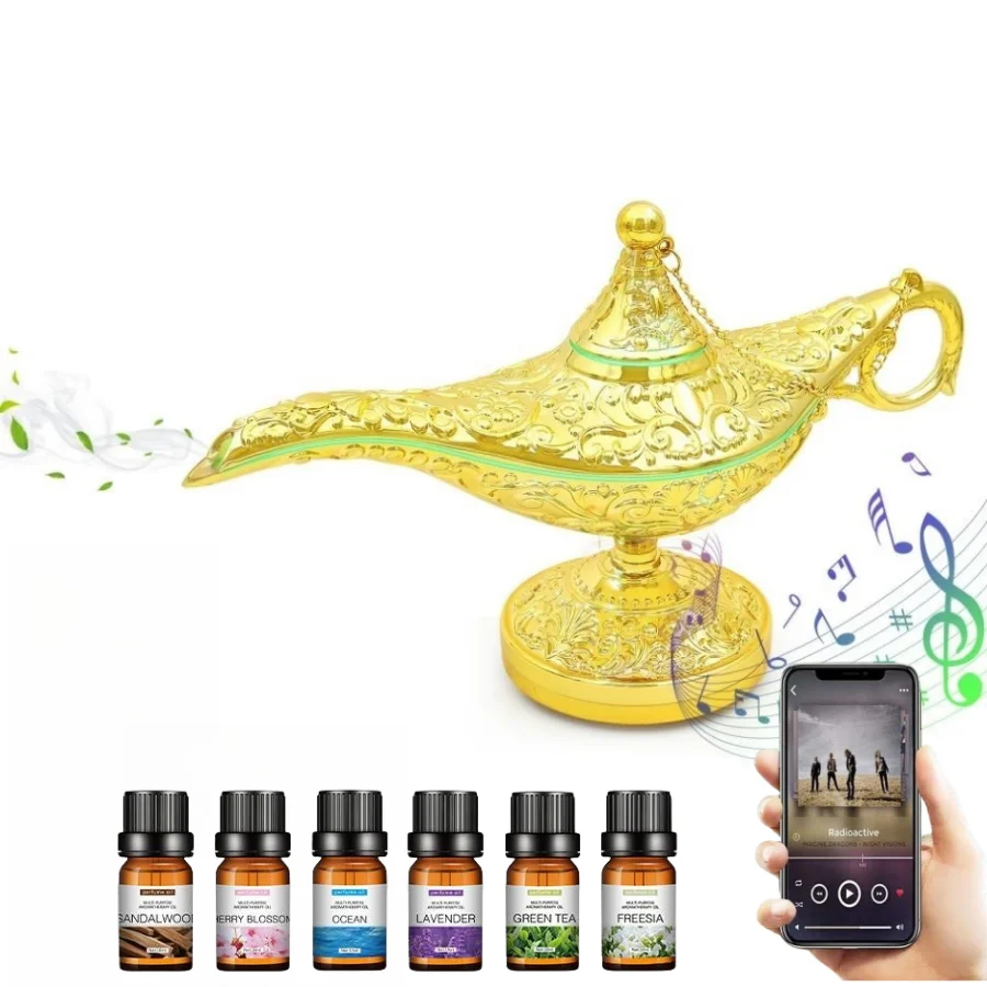 USA Warehouse Free Shipping 4 in 1 Aromatherapy Oil Diffuser 8 Colors Genie Lamp Aromas Diffusers Essential Oil Diffuser