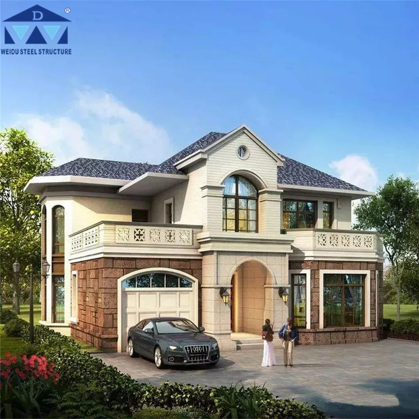 Prefabricated Metal Structure Steel Frame Construction Prefab Apartment Office Building Luxury Hotel Villa