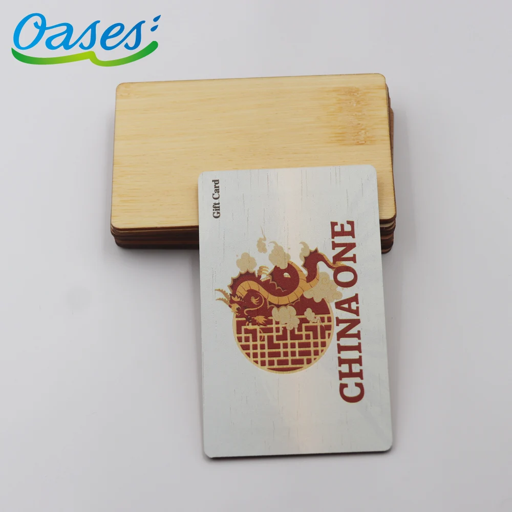 Laser Engraving Bamboo Cards RFID Wood Hotel Key NFC Bamboo Business Card