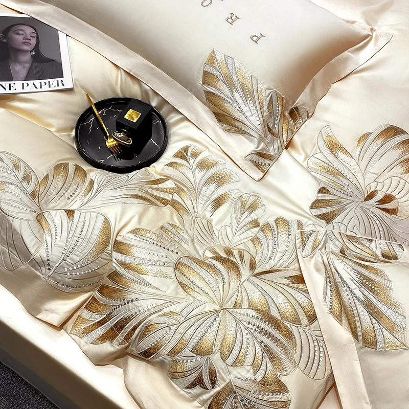 Sunny Textile Egyptian Cotton Four Pieces Duvet Cover Set