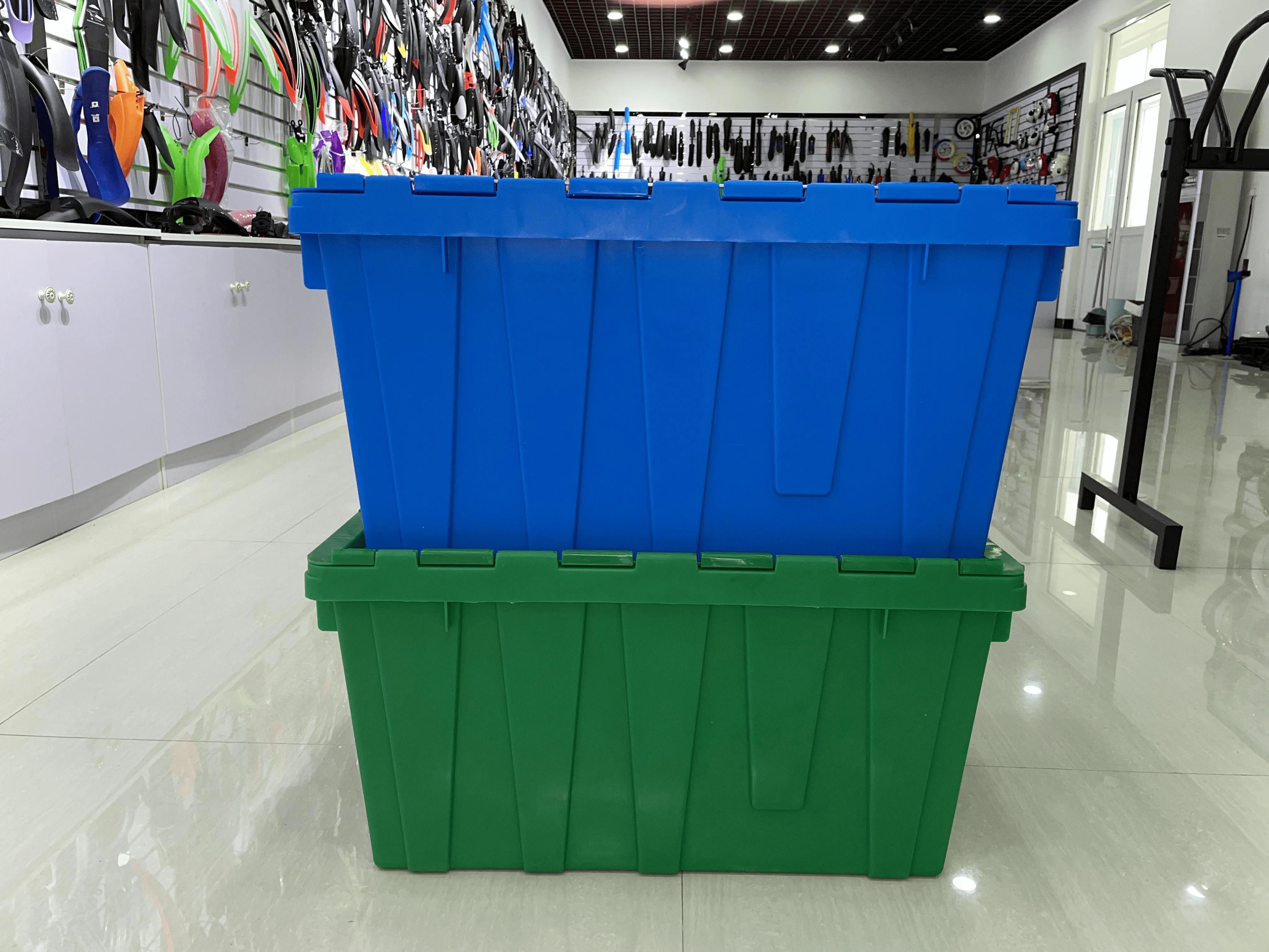 Factory direct supply folding dust box logistics weekly packing thickened plastic box with lid food fresh delivery transit box