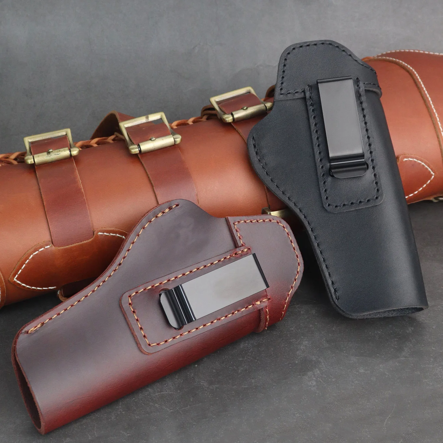 Tactical  IWB Genuine Leather Concealed Carry gun Holster for 1911Gun Holster