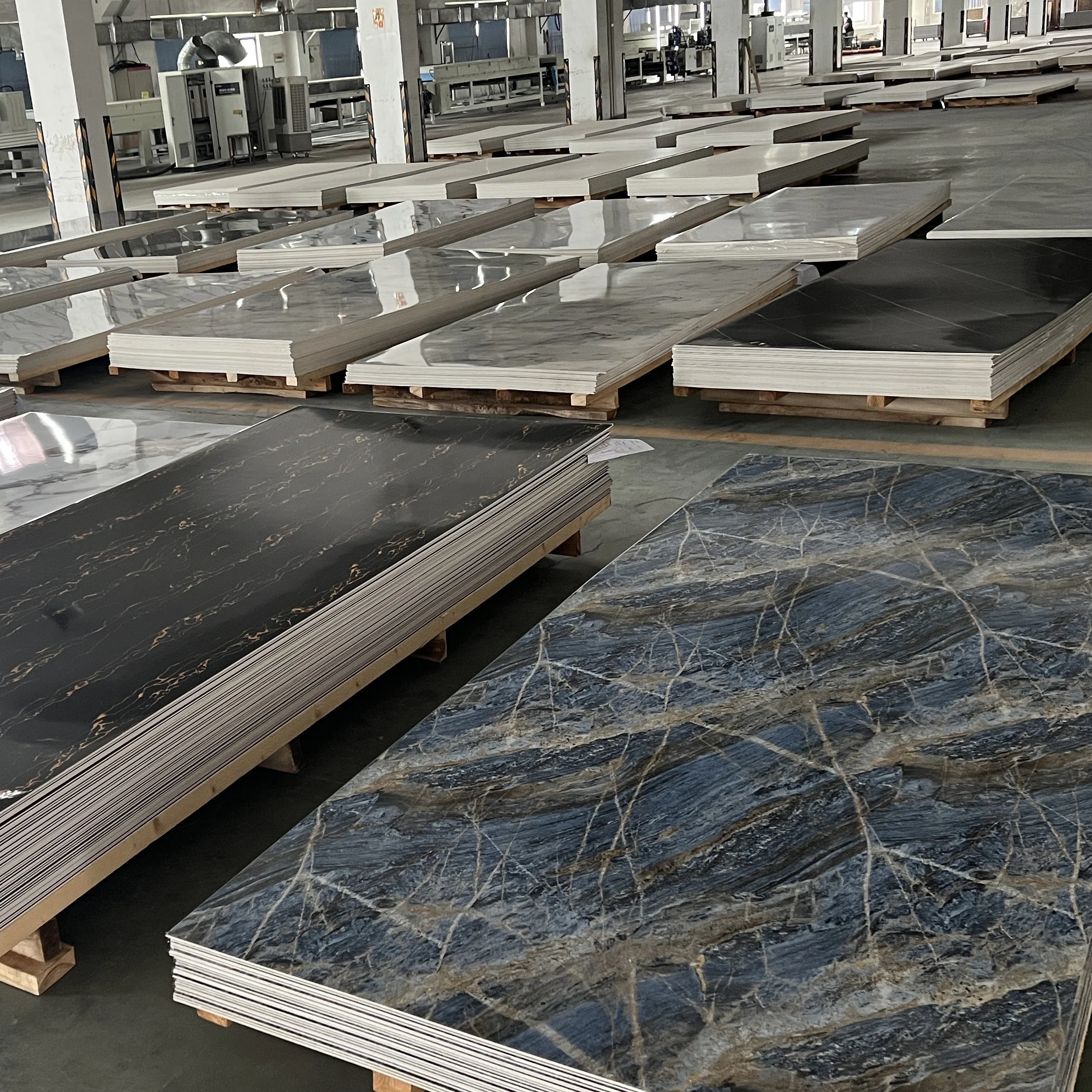 SPC UV Wall Panel 1220*2440mm PVC Rigid Marble Sheet Board Hotel House Decoration UV Protected PVC Marble Sheet Board Interior