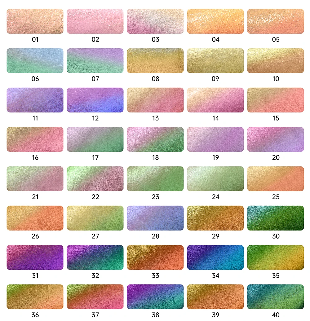 Hot Sale Duochrome 40 Colors Duo Chrome Pigment Satin Eye Shadow Multichrome Neon Chrome Chameleon Liquid Eyeshadow