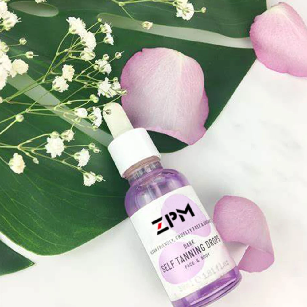 ZPM OEM/ODM Private Label Natural Organic Sleep Self Tan Sunless Fast Tanning Bubble Drops