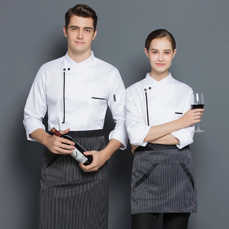 Custom Long Sleeve Breathable Chef Coat Men Women Restaurant Uniforms White Chef Jacket For Kitchen Cooking