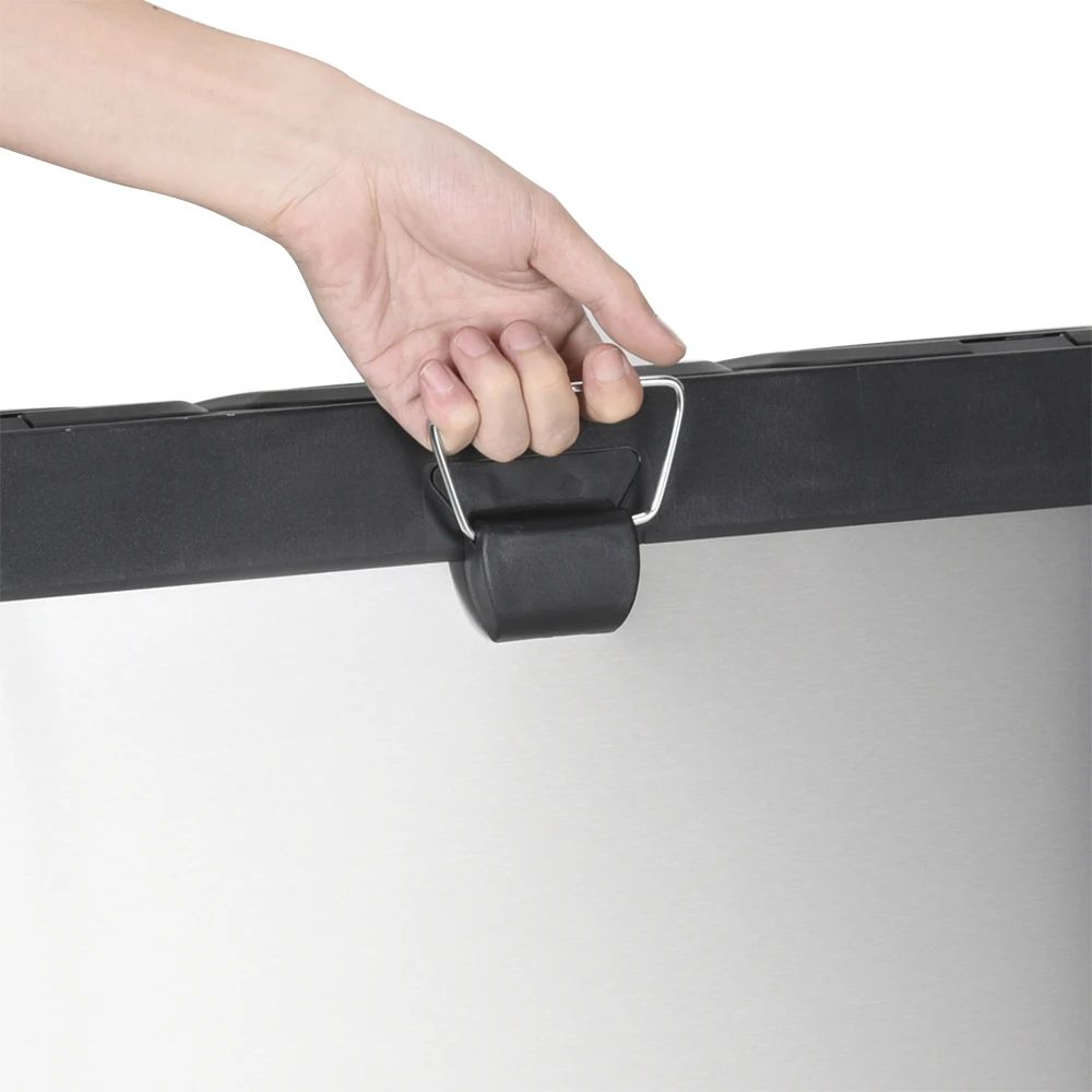 Triple 3 compartment stainless steel iron recycle pedal trash can dustbin