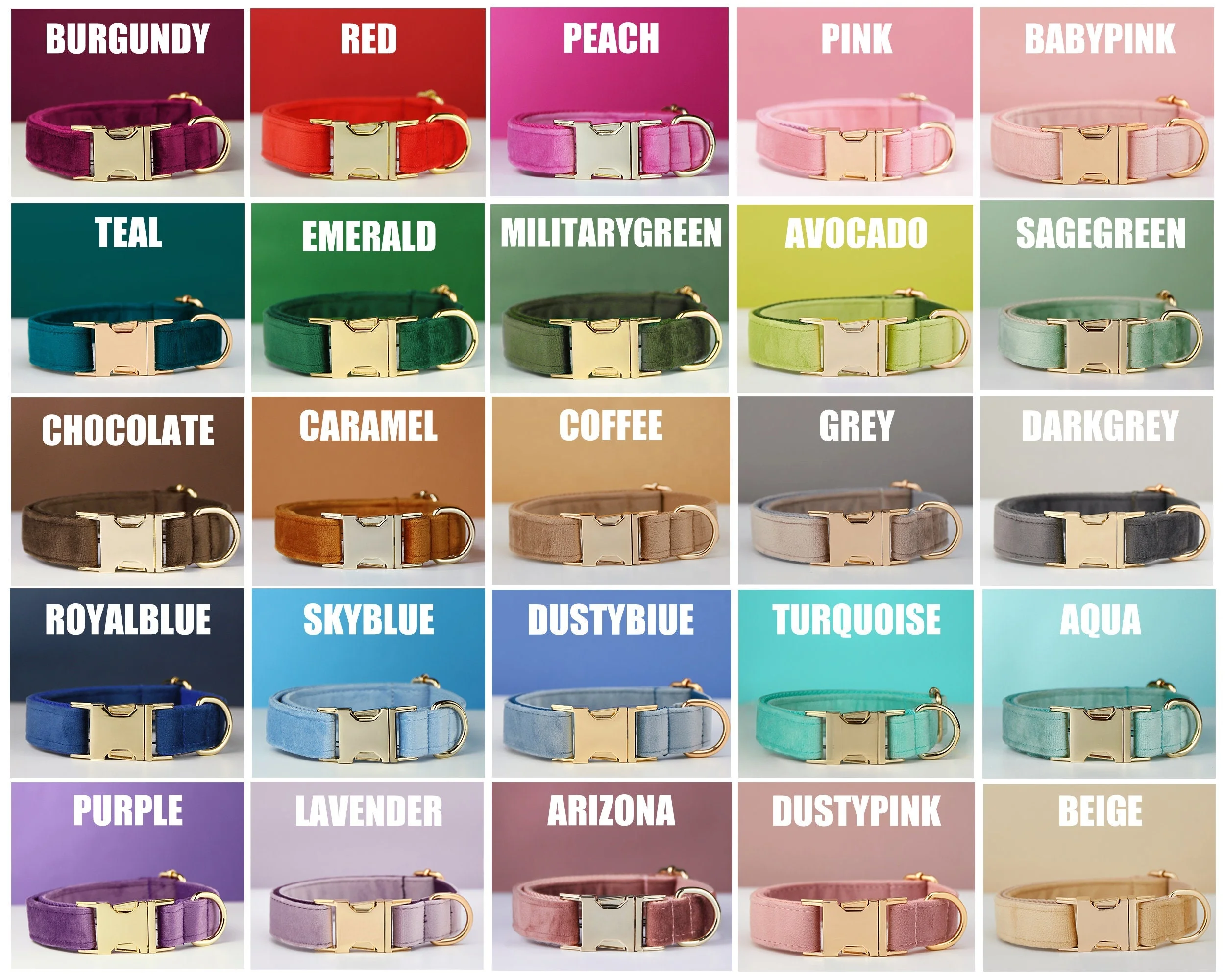 2023 New Product Popular Custom Colors Logo Dog Collar Metal Buckle Velvet Personalized Dog Collar