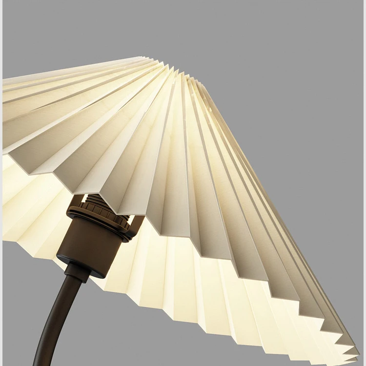 Led Decorative Black Standing Floor Light With Table Marble Base Iron Fabric Shade Dimmable Morden Floor Lamp For Living Room
