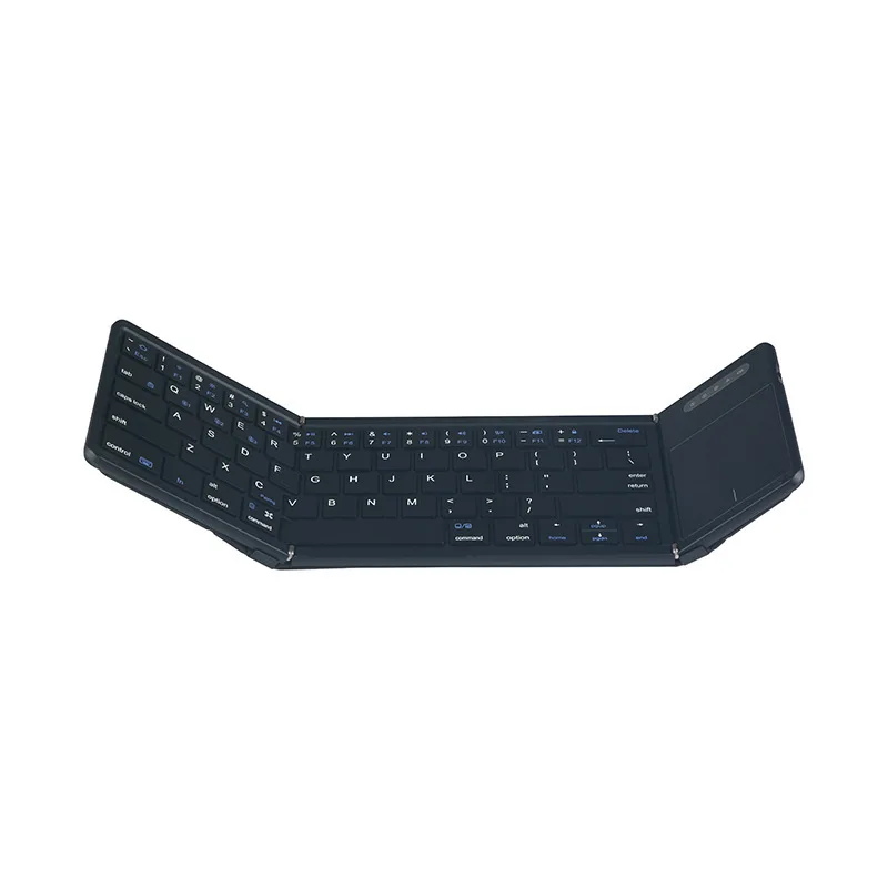 2024 Rechargeable Mini Wireless Portable Bluetooth Folding Foldable Keyboard With Touchpad For Mobile Phones and Tablet PC