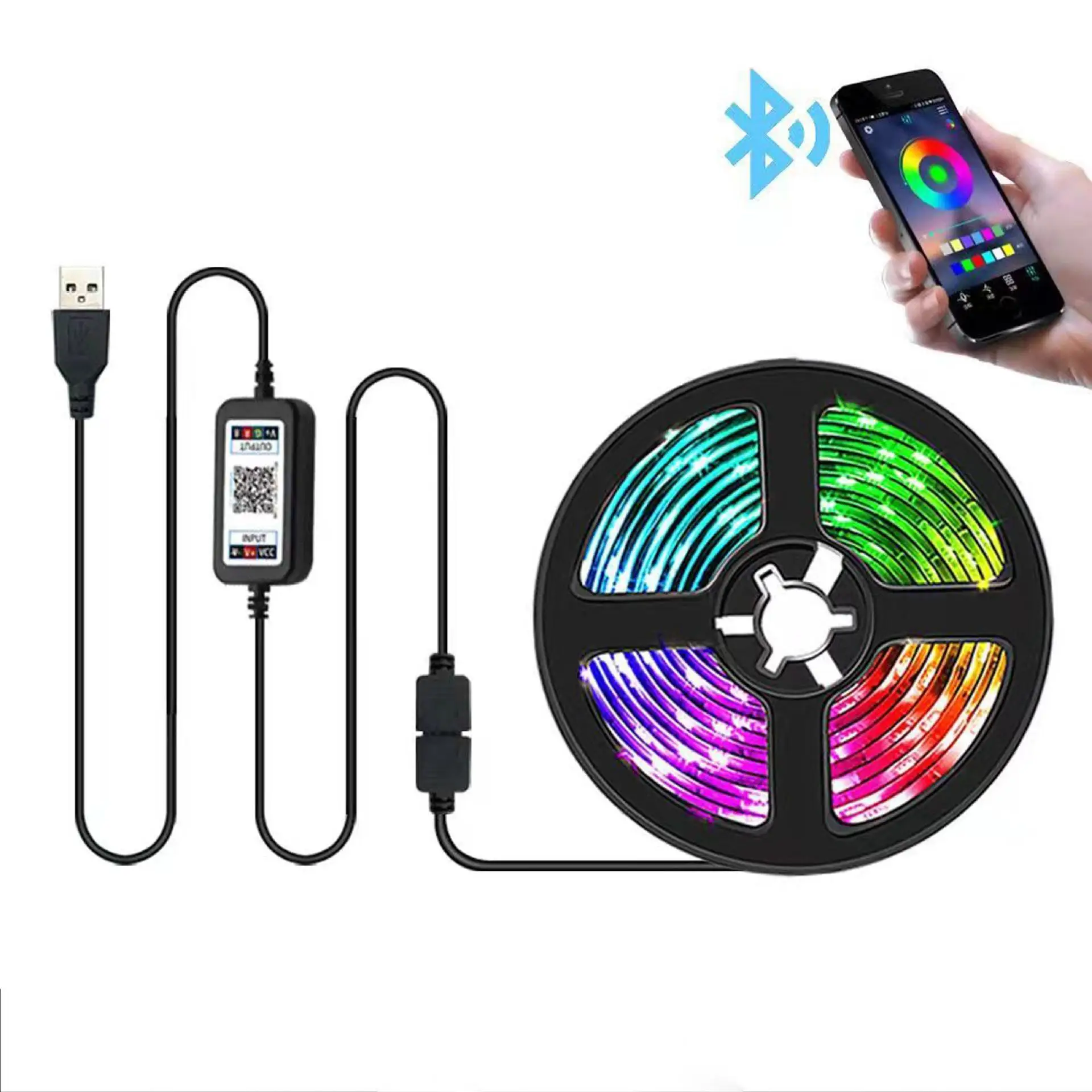 16.4FT Merers Smart Remote Control SMD 5050 5V USB Power 30 leds/m Flexible  RGB Strip  TV Backlight for TV Decoration