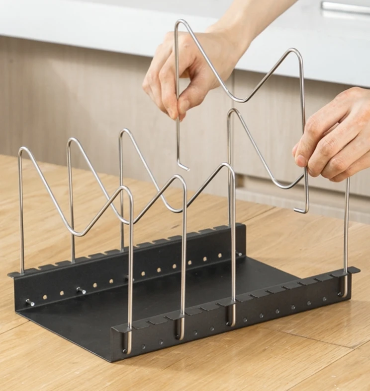 Nordic Tier Kitchen Household Multi-functional Metal Art Storage Rack Storage Organizer Pot Lid Rack