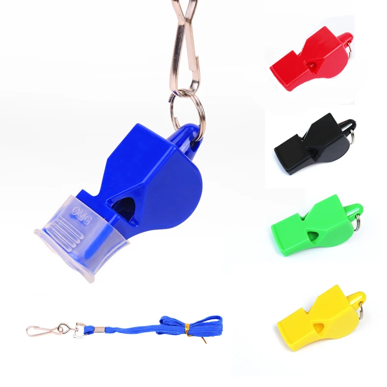 Sports Football Basketball Soccer Referee Whistle ABS Plastic Whistle With Lanyard