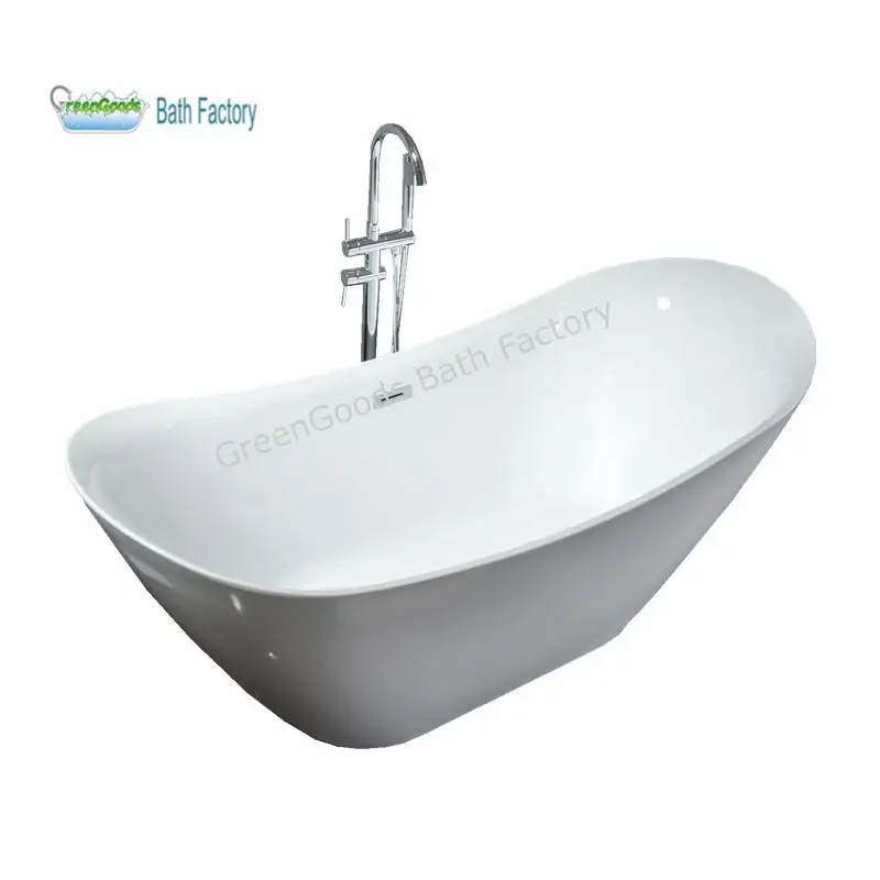 Recommend Product 180 cm White Acrylic Resin Glass Fiber Bath Tub Soaking Free Standing Bathtub For Adults