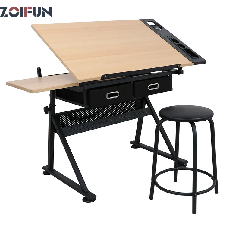Wooden Adjustable Drawing Tilting Desk Drafting Table Drawing Desk For Drawing