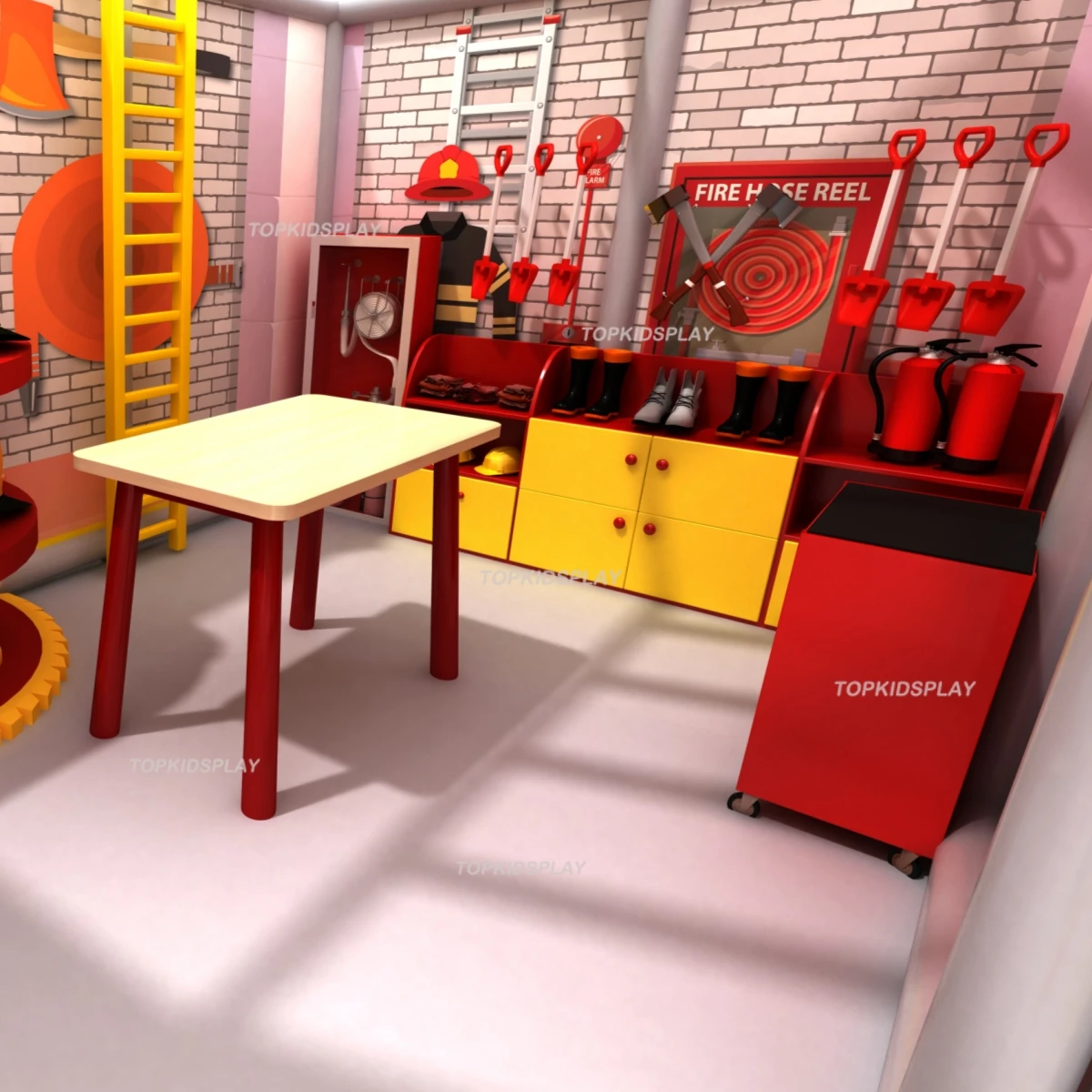 Customizable Fire Station Role Play Equipment for Safe and Fun Indoor Play Areas for Young Firefighters