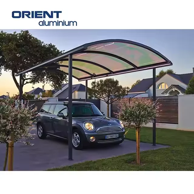 Strong Wind Resistant Carport Waterproof Aluminium Polycarbonate Sheet Carports For House Garage