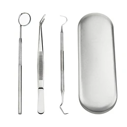 3 Pcs Oral Dental Tools Kits Dental Needle Mirror Stainless Steel Travel Dental Tool Set