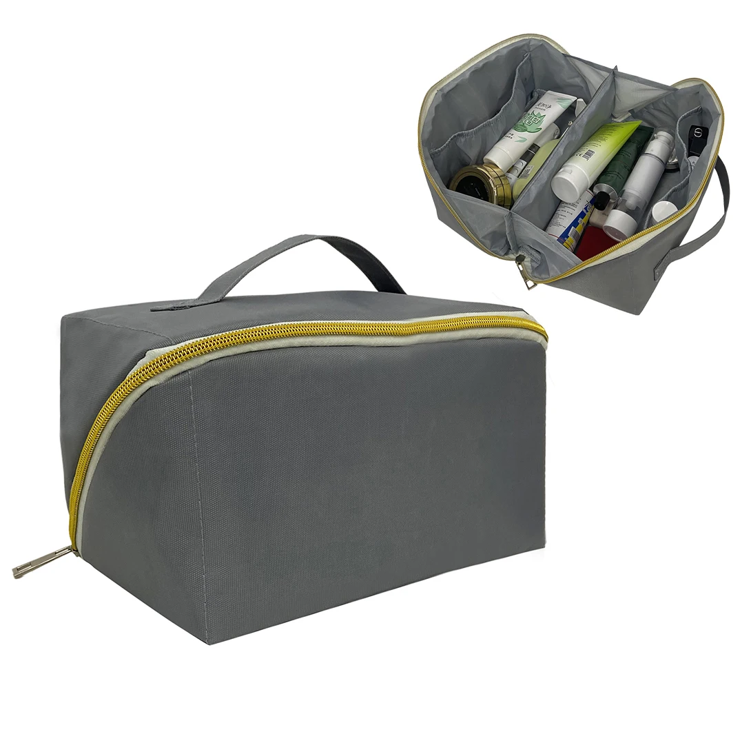 2023 Luxury Cosmetic Bags Portable Toiletry Organizer Opens Flat Easy Access Multifunctional Travel Storage Makeup Bag for Woman