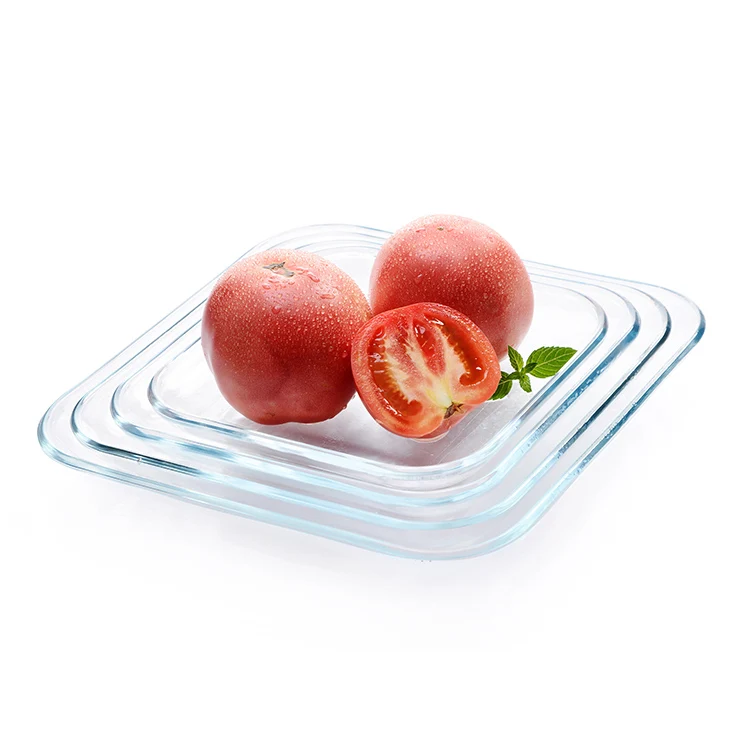 Large Size Rectangle Glass Baking Pan Square plate glass set