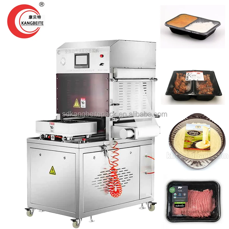 Meat Food Modified Atmosphere Packaging Machine Vacuum Type Map Tray Sealer