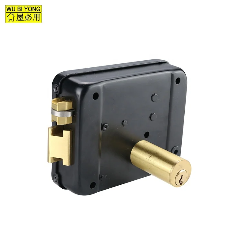 Popular Product 12V DC Electric Door Lock Spray Painting Black Electric Rim Lock