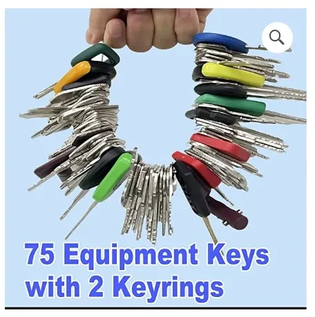 Heavy Equipment Keys Master Set of 75 with Bobcat JD Construction Operator Keys JLG JCB Kubota Komatsu Toyota Volvo Caterpillar