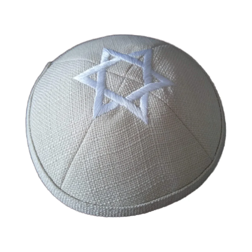 Jewish hat yarmulka kippot wholesale custom logo jewish kippah wedding Linen Kippot Twill cotton Yarmulka Hat Judaica Kipot