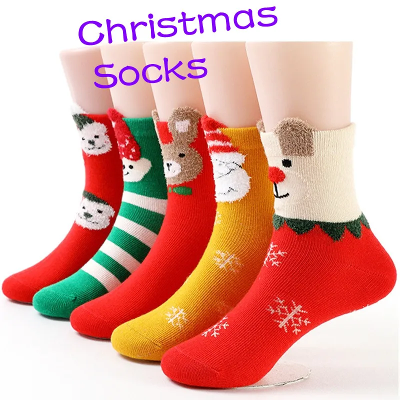 Breathable Pure Cotton Zhejiang Socks Baby Kids Festival 3d Socks New Design Lovely Christmas Socks