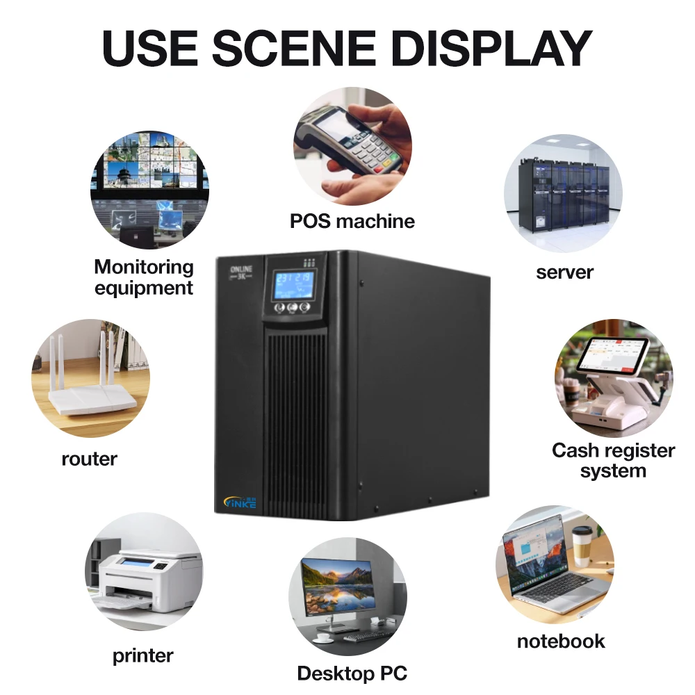 UPS 220V 3KVA Online UPS 72vdc Pure Sine Wave Uninterrupted Power Supply Built-in Battery