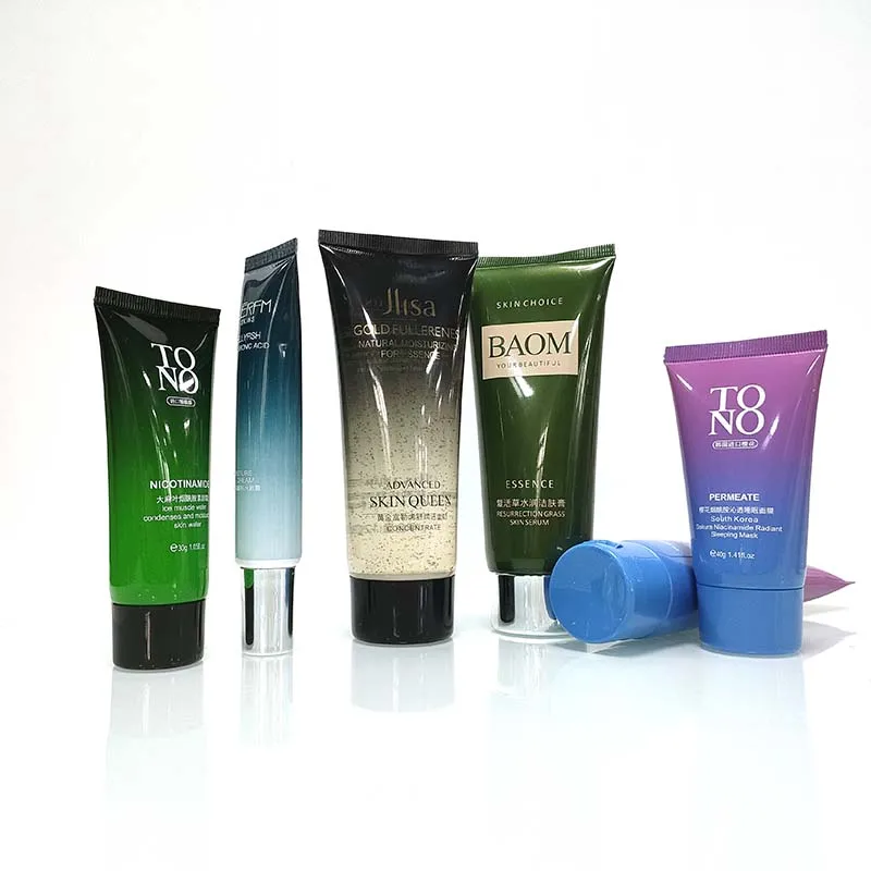 Manufacturers 100g Packing Facial Tubes Round Shape Gold Color Skin Care Cosmetic Plastic Tube with Cap