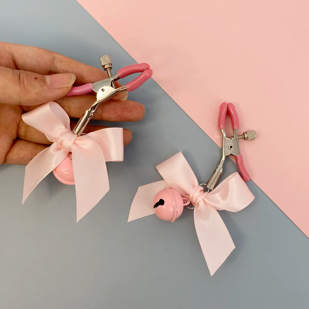 Black And Pink Woman Sexy Adjustable Nipple Clamp Breast SM Small Bell Adult Fetish Flirting Teasing Sex Toys For Couples