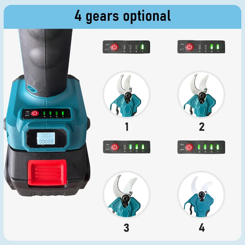 Pruning Shears 21V Cordless 40mm Garden Battery Pruner Branch Cutter Secateurs