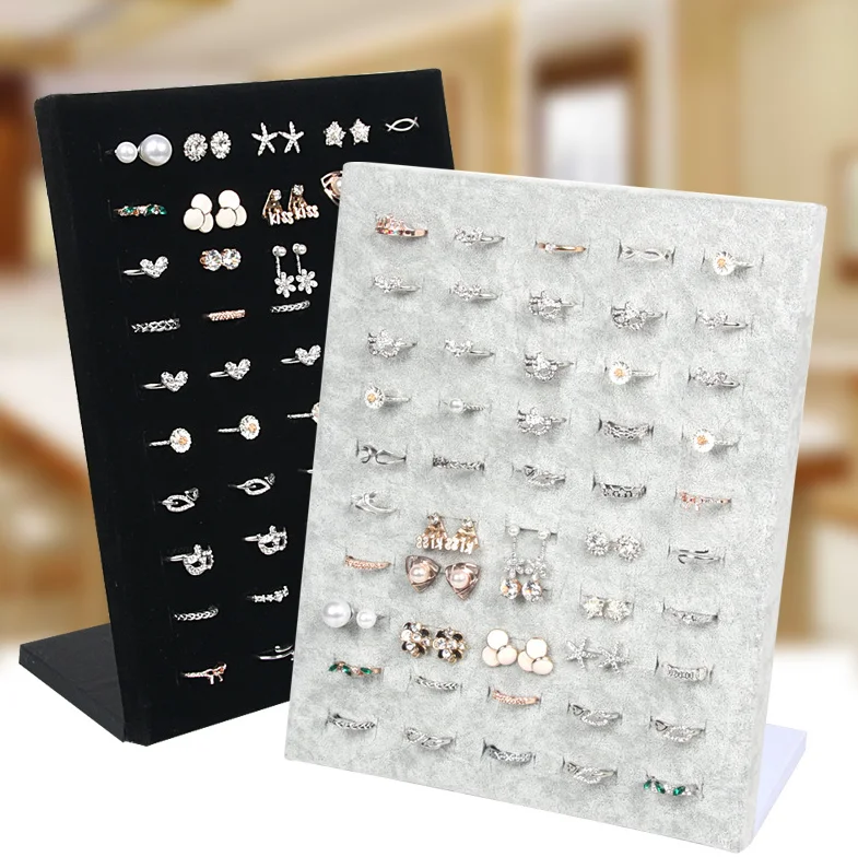 New L Shape Finger Ring Jewelry Display Stand Shelf Showcase Rings Holder Rack Stock Jewelry Organizer Key Ring Keychain Storage