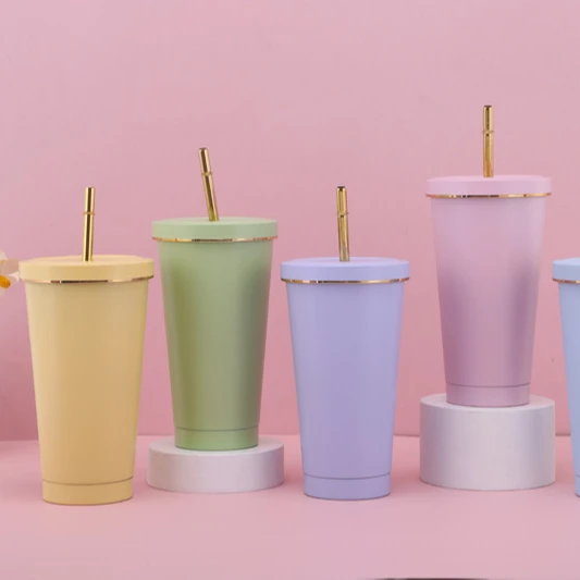 Wholesale Canada Color Changing 500Ml 750Ml Double Stainless Steel Insulated Coffee Mug Tumblers Cups With Lids And Straws