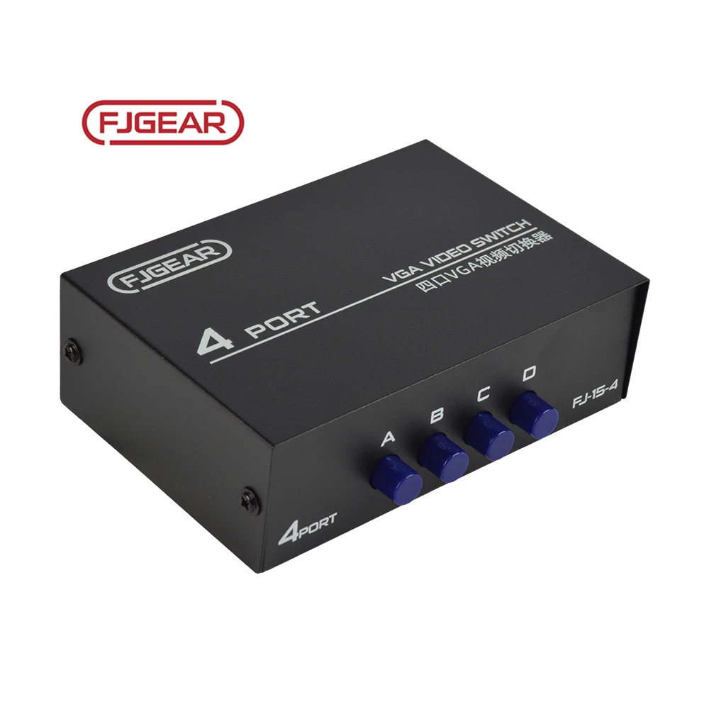 FJGEAR VGA Switch audio 4x1 1080p vga switch 4 in 1 out