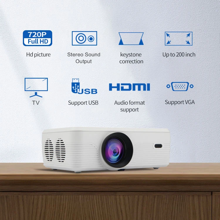Native 720P Compact HDMI TV 4k Projector Ultra Short Throw Holographic Projector