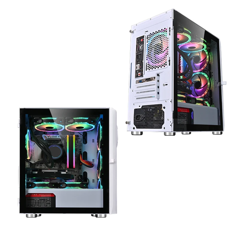 Most Popular COOLMOON High Quality Gaming PC Desktop Computer RGB ATX Computer Case Frame Chassis & Towers OEM CPU Cabinet